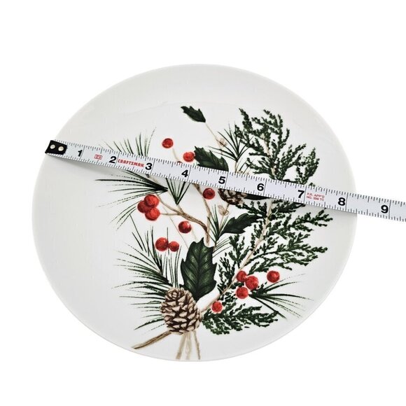 Biltmore Christmas Holiday Berry 8 ¼” Ceramic Salad Luncheon Plates – Set of 3 - Picture 6 of 16